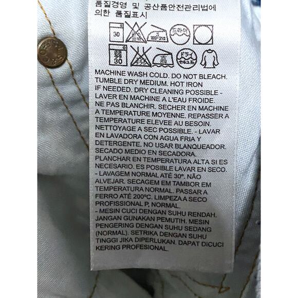 Levis 501 Japanese Denim Raw Hem Jeans Womens 32x27 Boyfriend Distressed Grunge - Picture 13 of 14